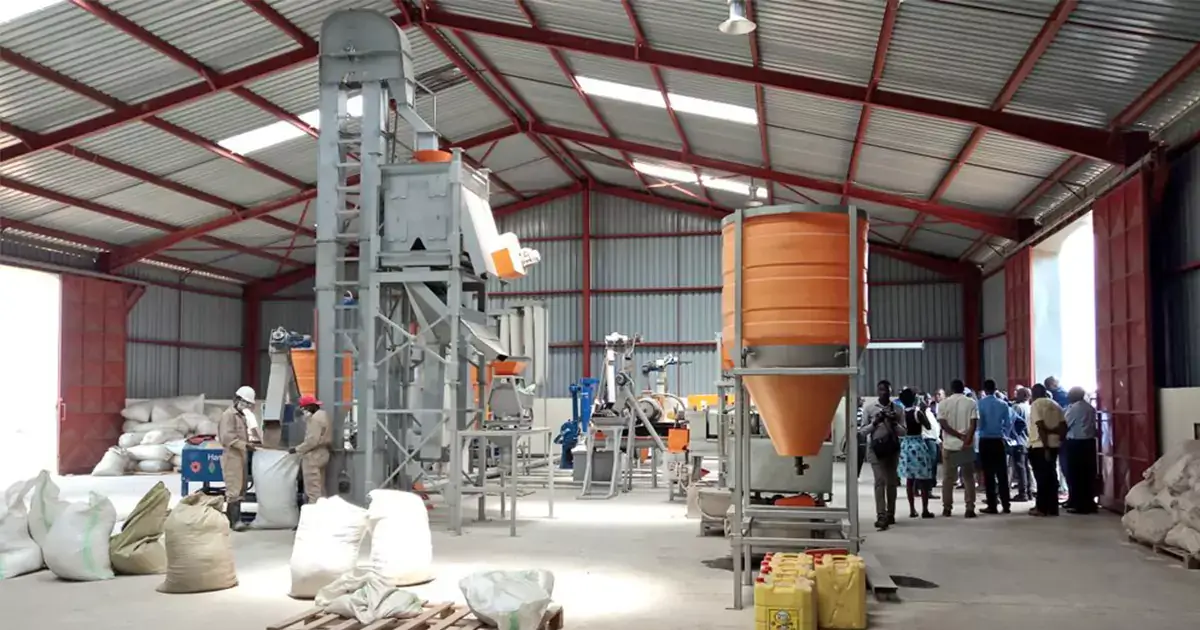 Compact pellet production machinery