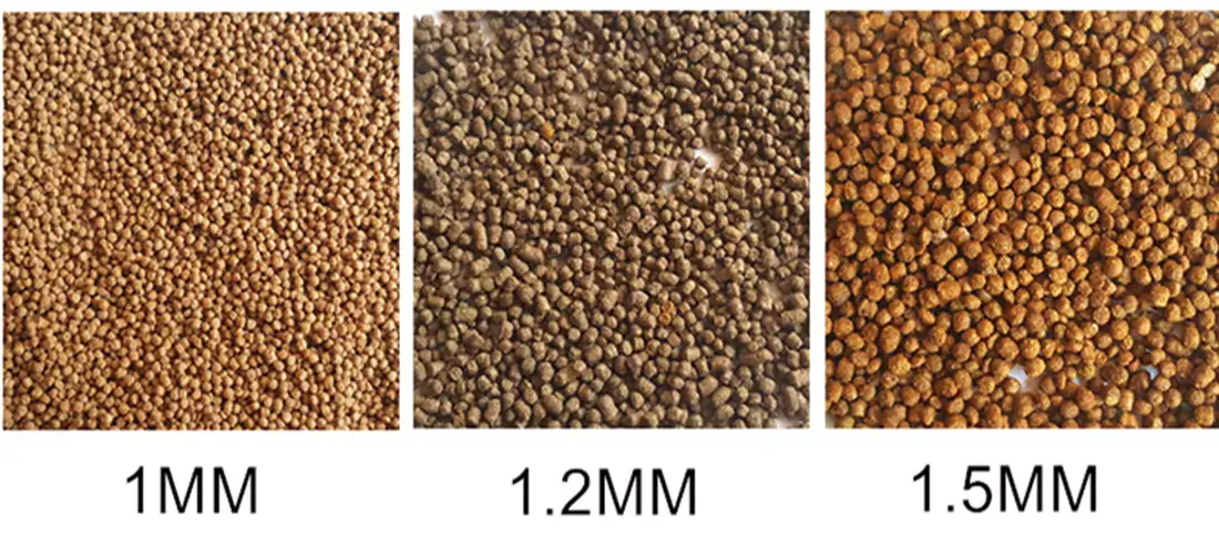 shrimp feed pellet size
