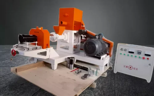 floating fish feed pellet extruder machine in Vietnam production plant for making feed at low cost